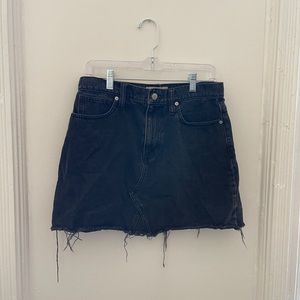 Black Distressed Jean Skirt